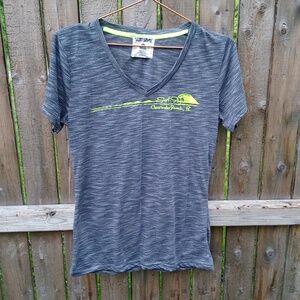Surf Style Clearwater Beach Florida Vneck Lightweight Comfy Shirt Gray & Green